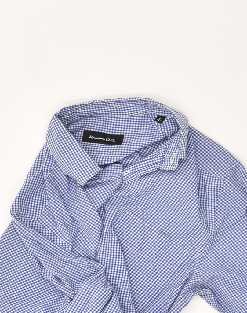 MASSIMO DUTTI Mens Shirt Small Blue Gingham Cotton | Vintage Massimo Dutti | Thrift | Second-Hand Massimo Dutti | Used Clothing | Messina Hembry 