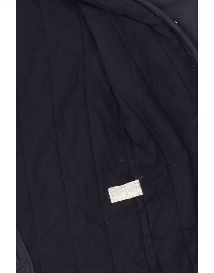 BENETTON Boys Hooded Padded Jacket 11-12 Years XL Navy Blue Polyester Vintage Benetton and Second-Hand Benetton from Messina Hembry 
