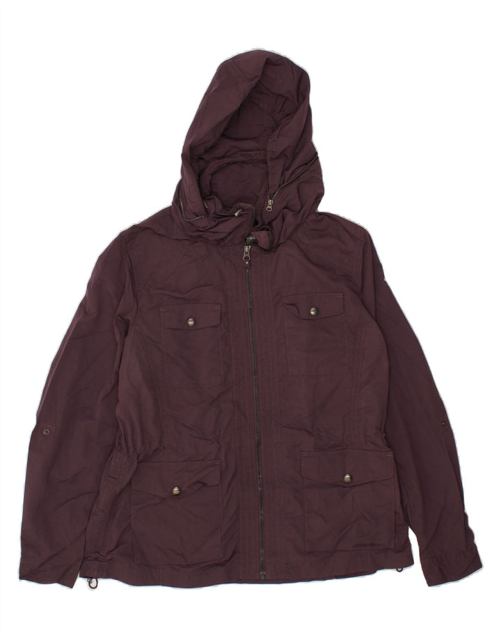 EDDIE BAUER Womens Hooded Utility Jacket UK 16 Large Maroon Vintage Eddie Bauer and Second-Hand Eddie Bauer from Messina Hembry 