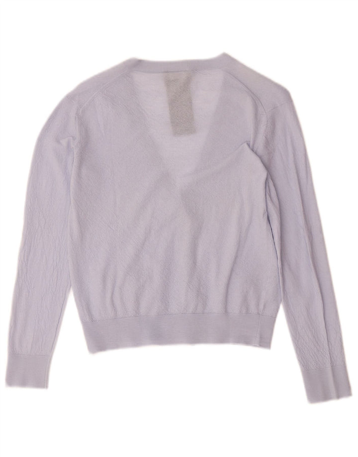 Giorgio Armani Womens Crop Cardigan Sweater IT 42 Medium Purple Wool