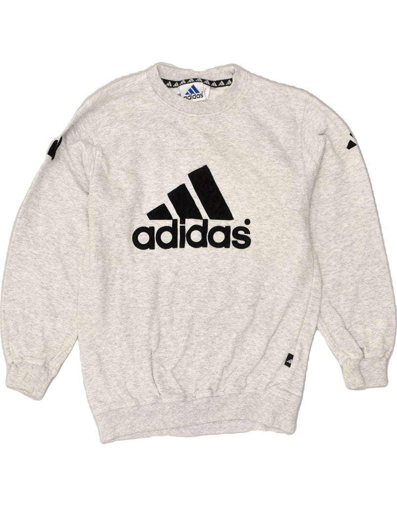 ADIDAS Boys Graphic Sweatshirt Jumper  11-12 Years Grey Cotton | Vintage Adidas | Thrift | Second-Hand Adidas | Used Clothing | Messina Hembry 