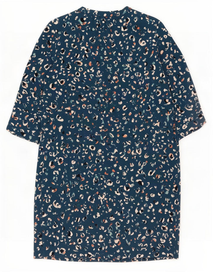 Marks & Spencer Womens Shift Dress UK 12 Medium Blue Animal Print