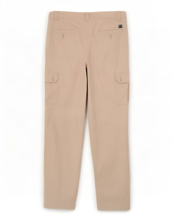 Vintage Mens Straight Cargo Trousers IT 52 XL W36 L32 Beige Cotton