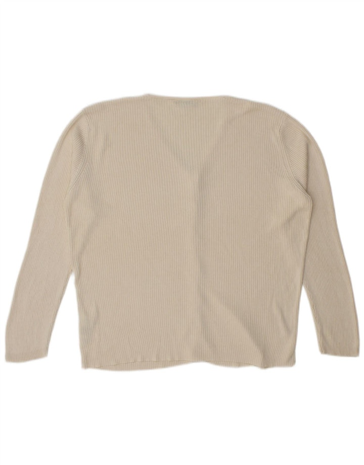 Marks & Spencer Womens Oversized Jumper Sweater UK 18 XL Off White Silk