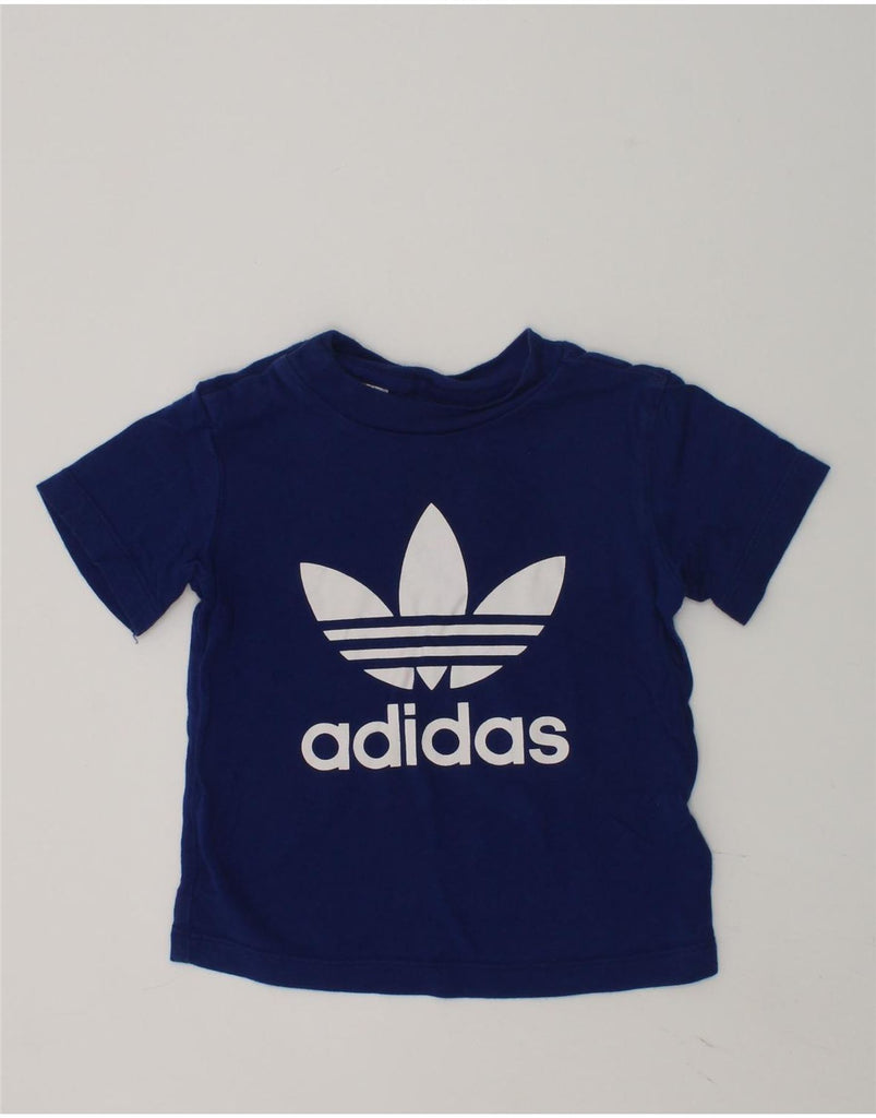 ADIDAS Baby Boys Graphic T-Shirt Top 12-18 Months Navy Blue Cotton | Vintage Adidas | Thrift | Second-Hand Adidas | Used Clothing | Messina Hembry 