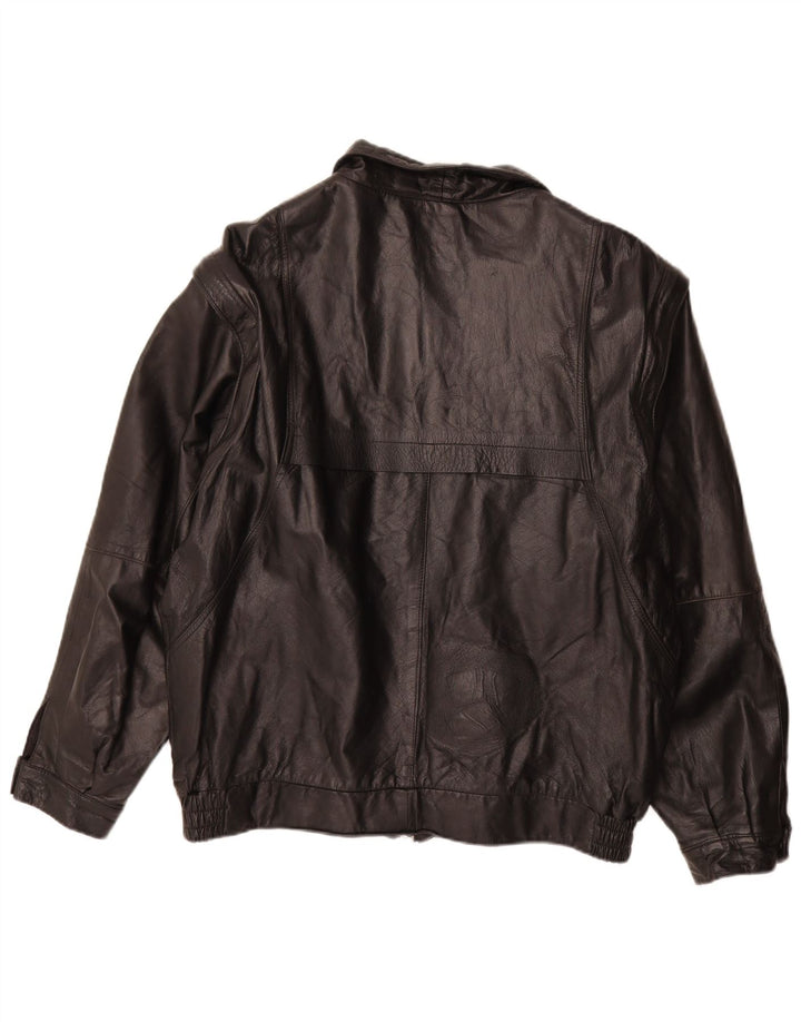 VINTAGE Mens Leather Jacket UK 40 Large Black Leather
