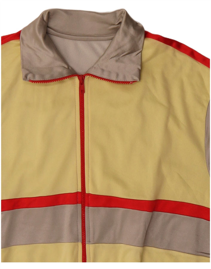 Vintage Mens Tracksuit Top Jacket Medium Grey Colourblock