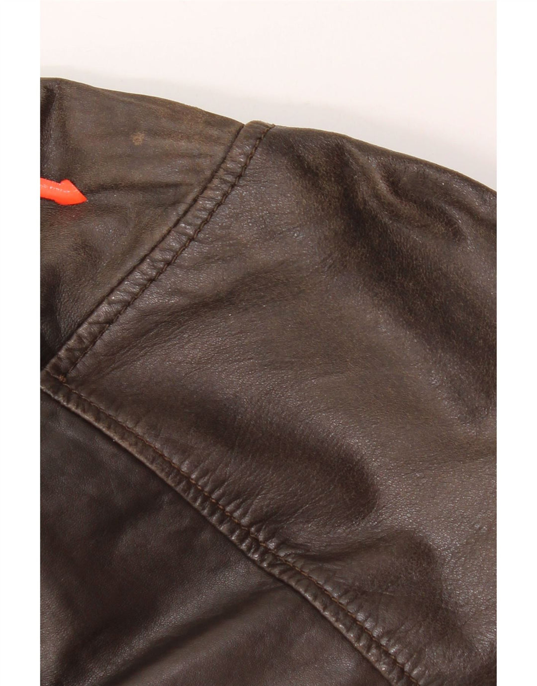 On Spirit Mens Bomber Leather Jacket IT 48 Medium Brown Leather