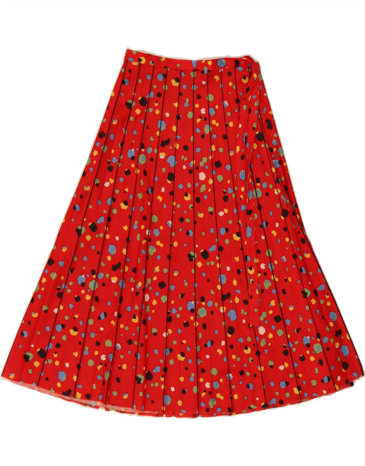 VINTAGE Womens Pleated Skirt W44 3XL Red Spotted Polyester Vintage Vintage and Second-Hand Vintage from Messina Hembry 
