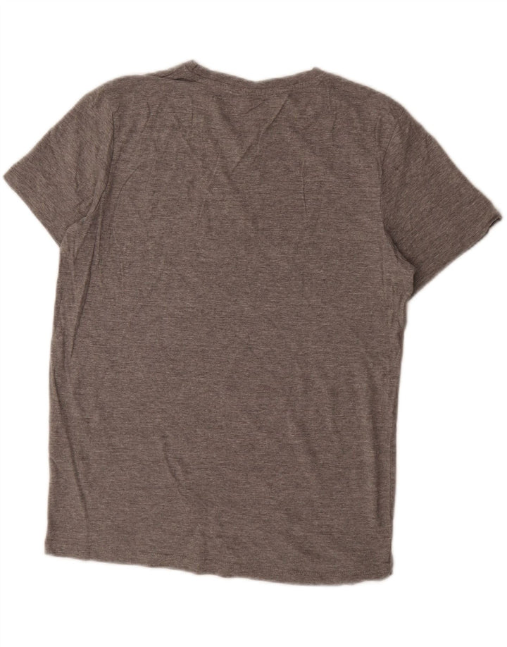 JACK & JONES Mens Graphic T-Shirt Top Medium Grey Cotton