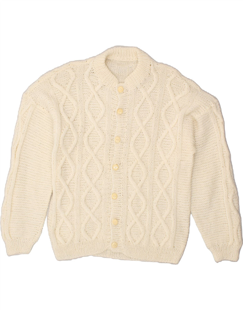 VINTAGE Womens Cardigan Sweater UK 14 Large Off White Vintage Vintage and Second-Hand Vintage from Messina Hembry 