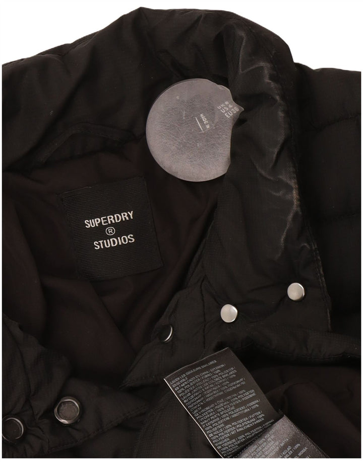 Superdry Womens Crop Padded Jacket UK 8 Small  Black Polyester