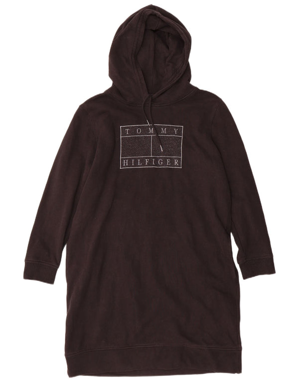 Tommy Hilfiger Womens Graphic Long Sleeve Hoodie Dress UK 18 XL Black