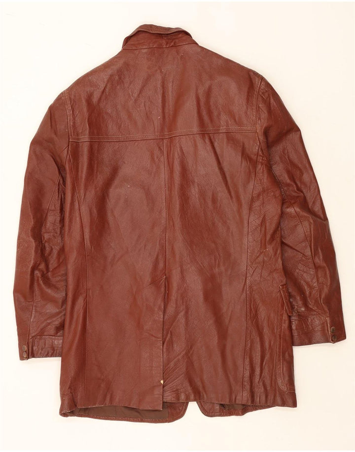 Vintage Mens Leather Jacket UK 40 Large Brown Leather