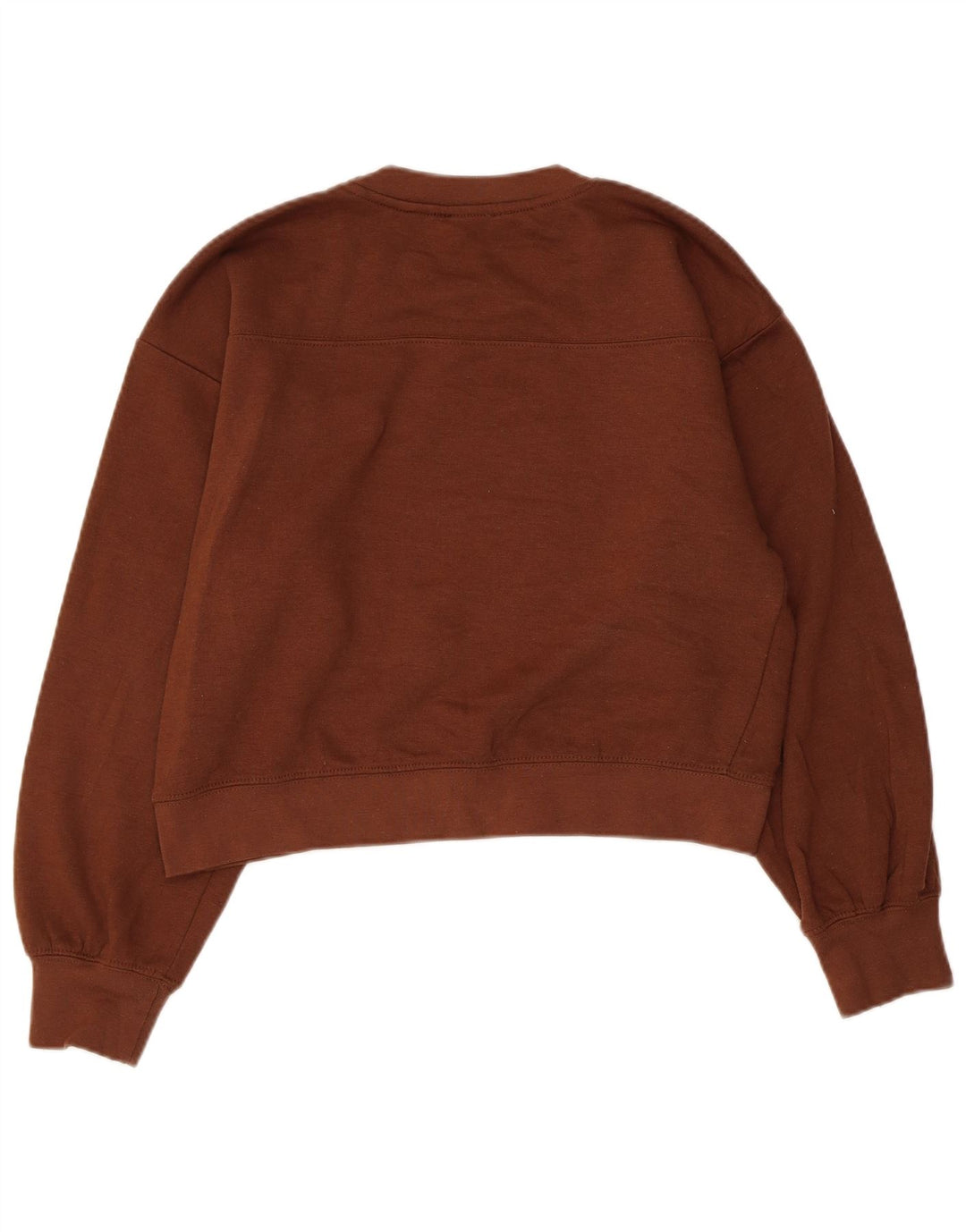 ZARA Womens Crop Oversized Sweatshirt Jumper UK 10 Small Brown