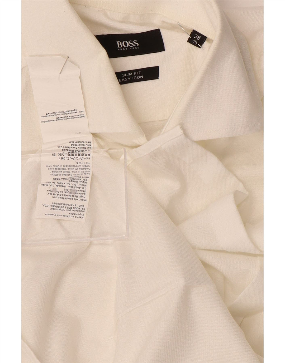 HUGO BOSS Mens Slim Fit Shirt Size 38 15 Medium White Cotton