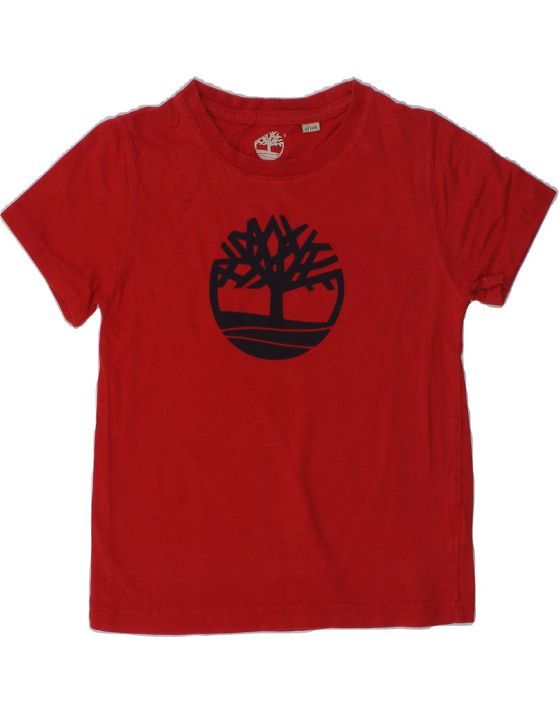 TIMBERLAND Boys Graphic T-Shirt Top 4-5 Years Red Cotton | Vintage Timberland | Thrift | Second-Hand Timberland | Used Clothing | Messina Hembry 