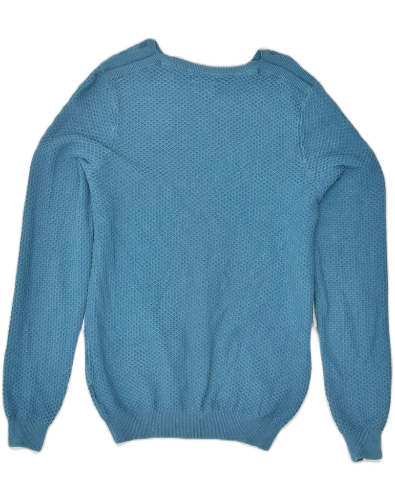 MASSIMO DUTTI Mens Crew Neck Jumper Sweater Medium Blue Cotton | Vintage Massimo Dutti | Thrift | Second-Hand Massimo Dutti | Used Clothing | Messina Hembry 