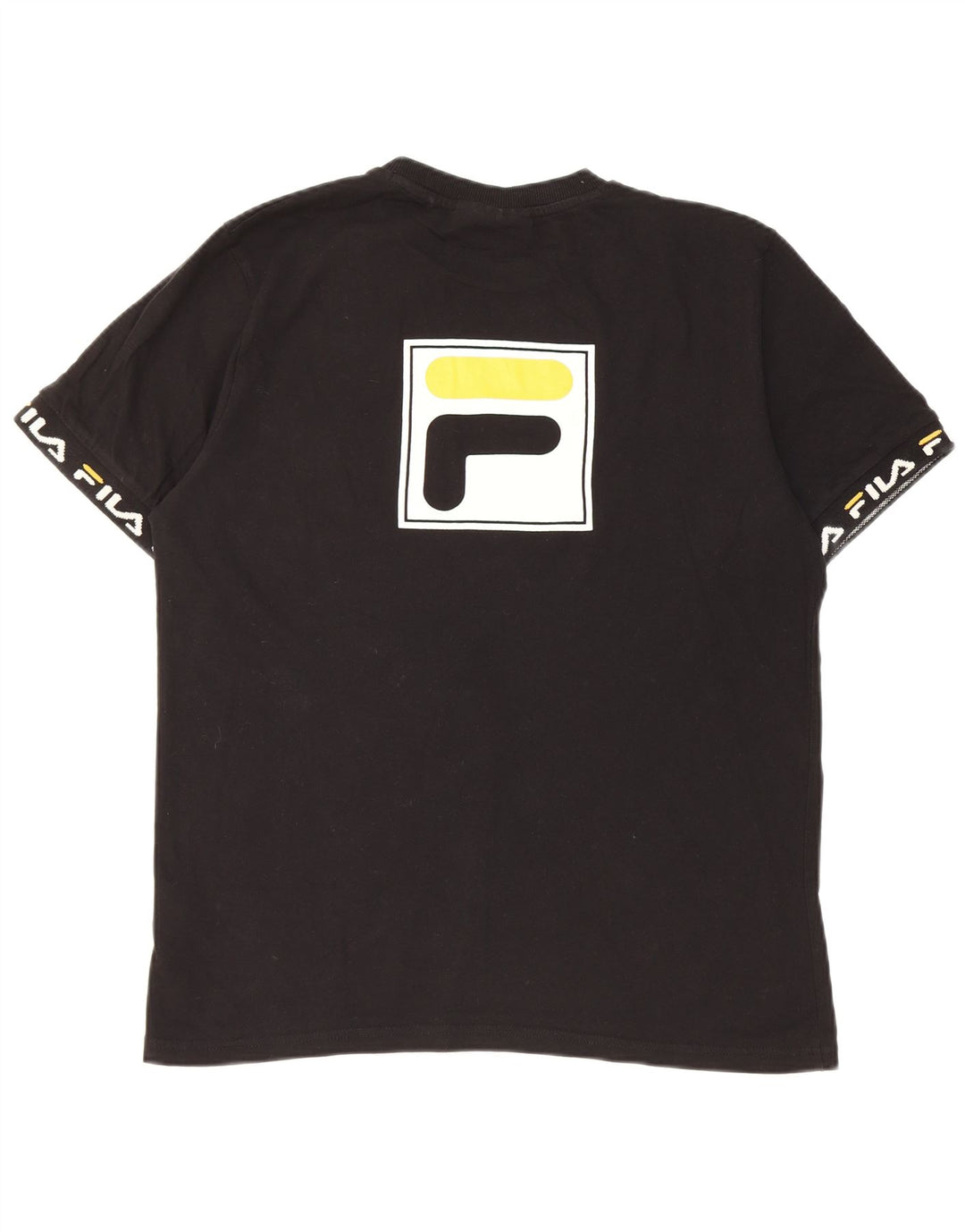 Fila Mens Graphic T-Shirt Top Medium Black Cotton