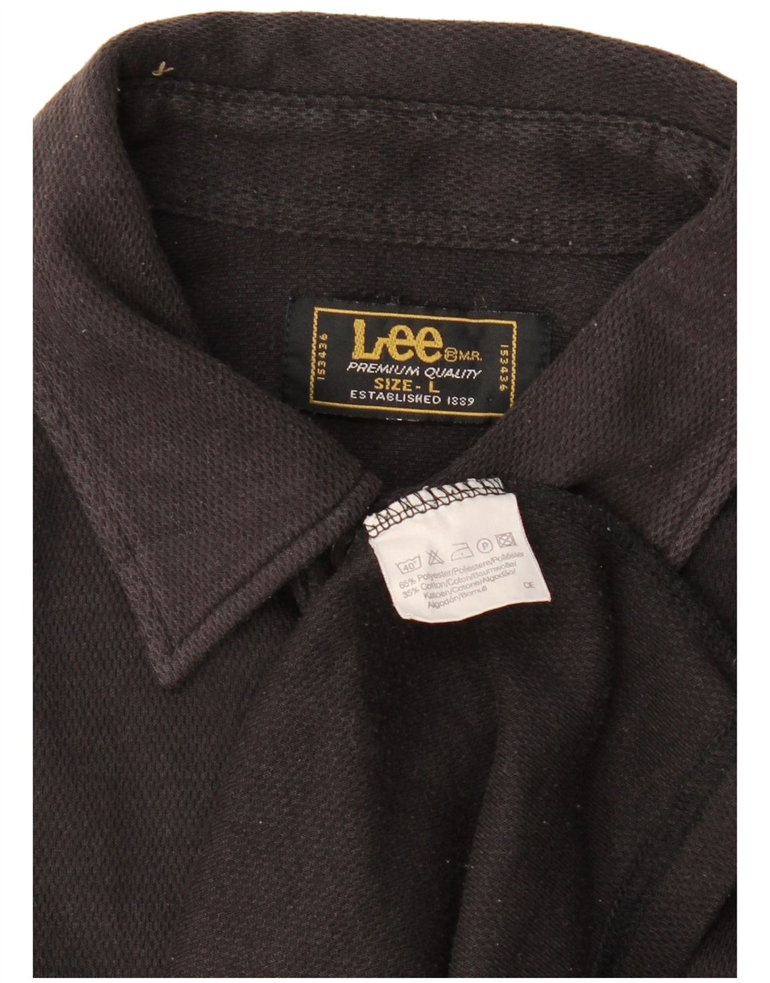 LEE Mens Shirt Large Black Polyester