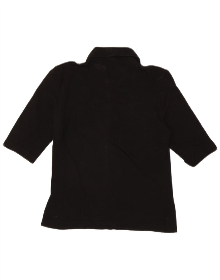 Lacoste Womens Polo Shirt Size 42 Large Black Cotton
