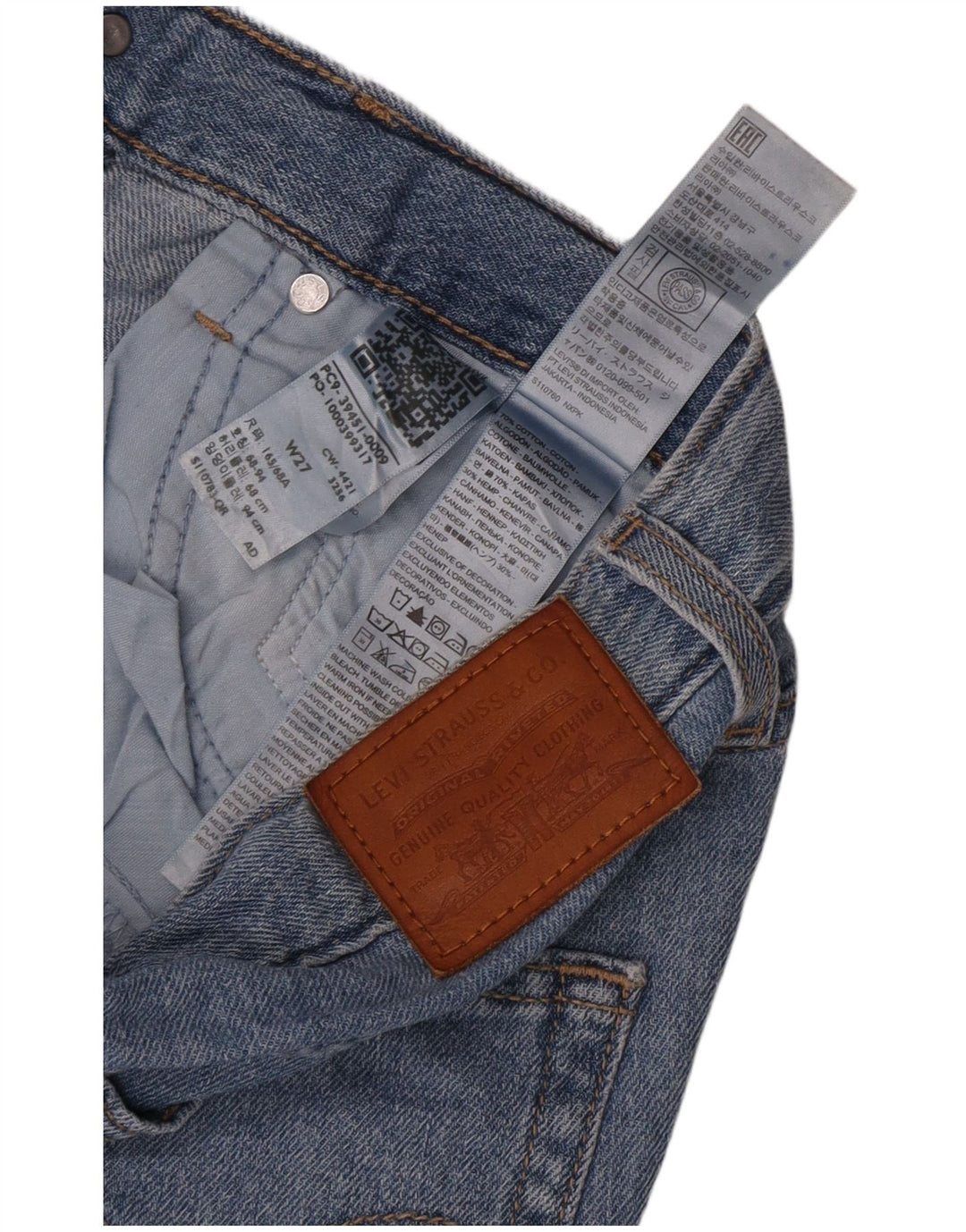 Levi's Womens High Waist Denim Shorts W27 Small Blue Cotton