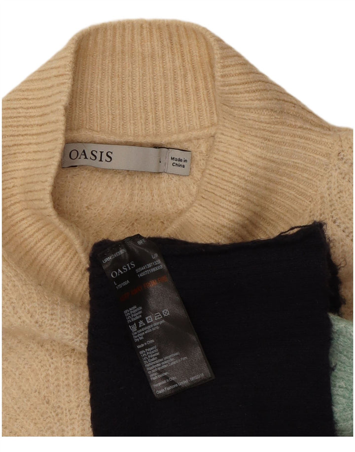 Oasis Womens Turtle Neck Jumper Sweater UK 16 Large Multicoloured