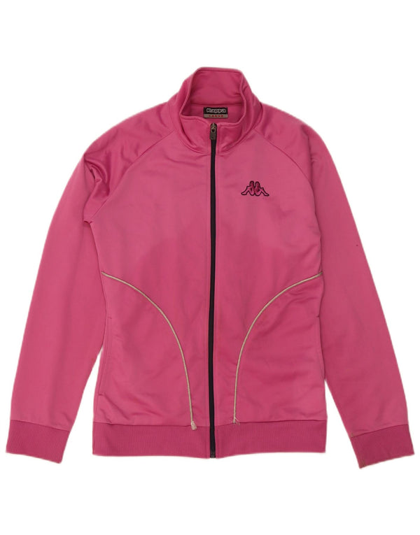 Kappa Womens Tracksuit Top Jacket UK 14 Large Pink Polyester