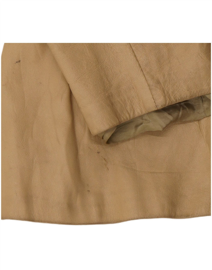 Vintage Womens Leather Jacket IT 46 Large Beige