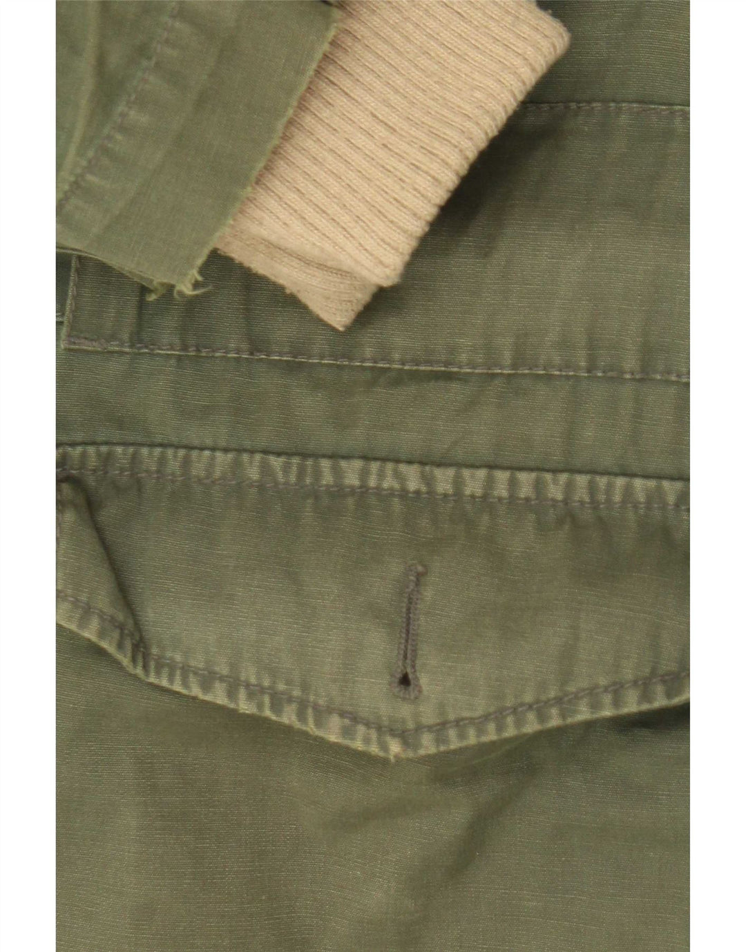 Ganesh Mens Hooded Parka Jacket UK 40 Large Khaki Cotton