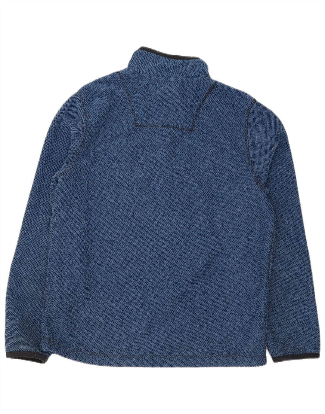 Weird Fish Mens Zip Neck Fleece Jumper Large Blue Polyester