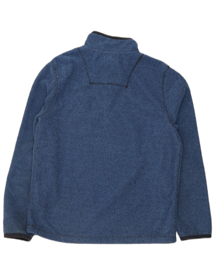Weird Fish Mens Zip Neck Fleece Jumper Large Blue Polyester