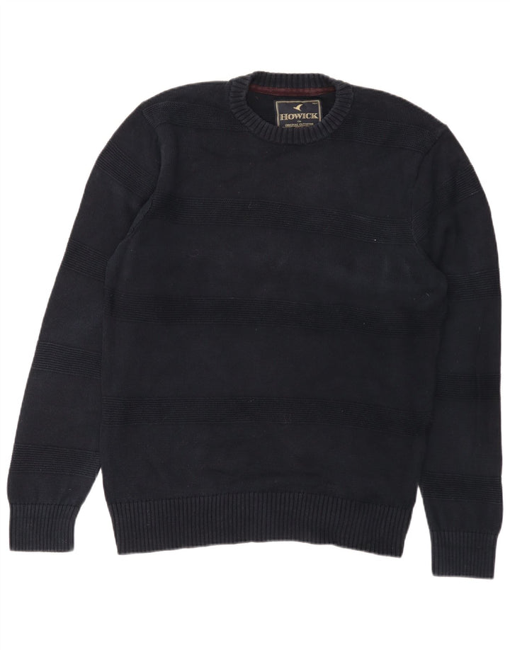 Howick Mens Crew Neck Jumper Sweater Medium Navy Blue Cotton