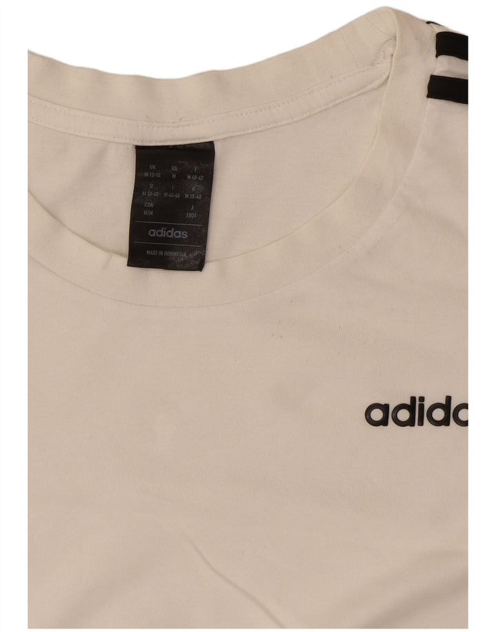 Adidas Womens T-Shirt Top UK 12/14 Medium White