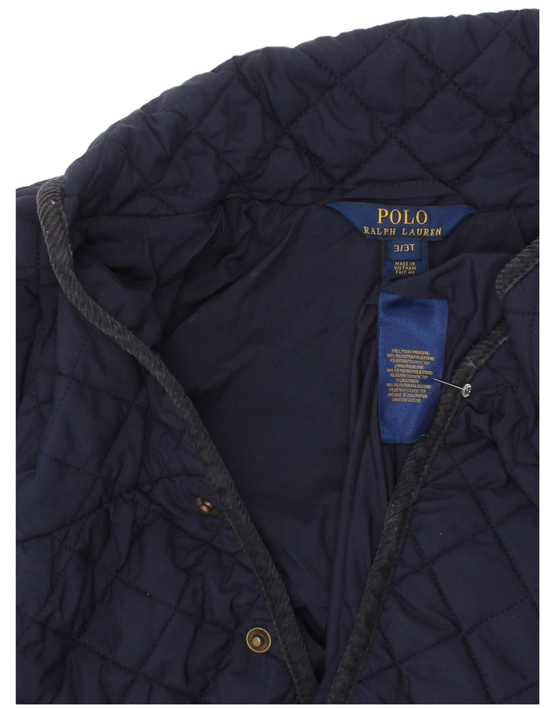 Polo Ralph Lauren Girls Quilted Jacket 2-3 Years Navy Blue Polyester