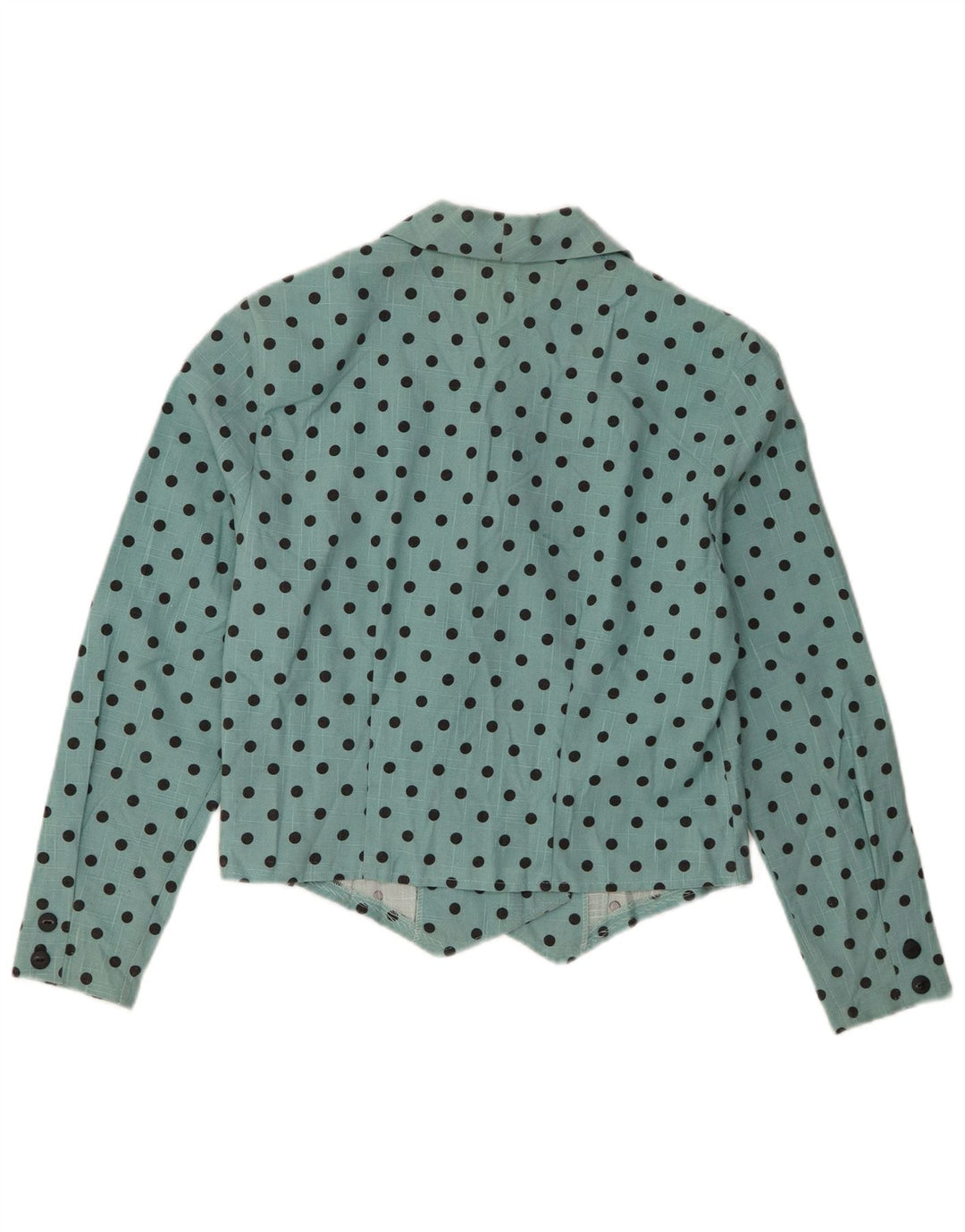 Vintage Womens Blazer Jacket IT 40/42 Small Turquoise Polka Dot