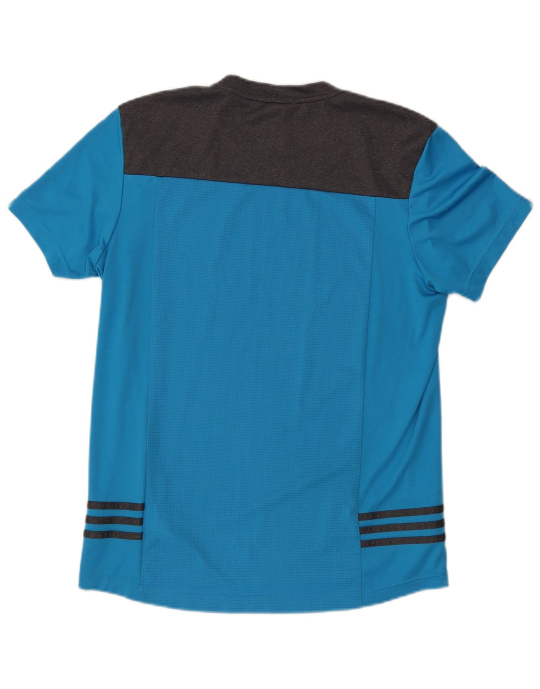 Adidas Mens T-Shirt Top Medium Blue Colourblock Polyester
