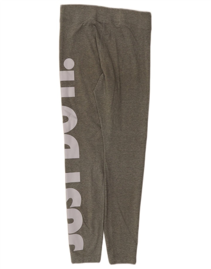 Nike Womens Graphic Leggings UK 12 Medium  Grey Cotton