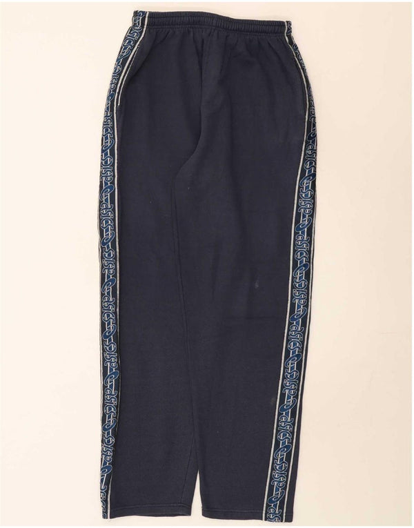 Asics Mens Graphic Tracksuit Trousers Medium Navy Blue Striped