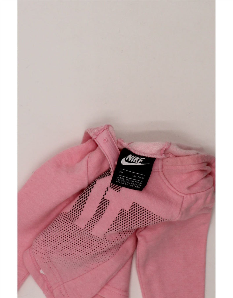 NIKE Baby Girls Graphic Hoodie Jumper 6-9 Months Pink Cotton Vintage Nike and Second-Hand Nike from Messina Hembry 