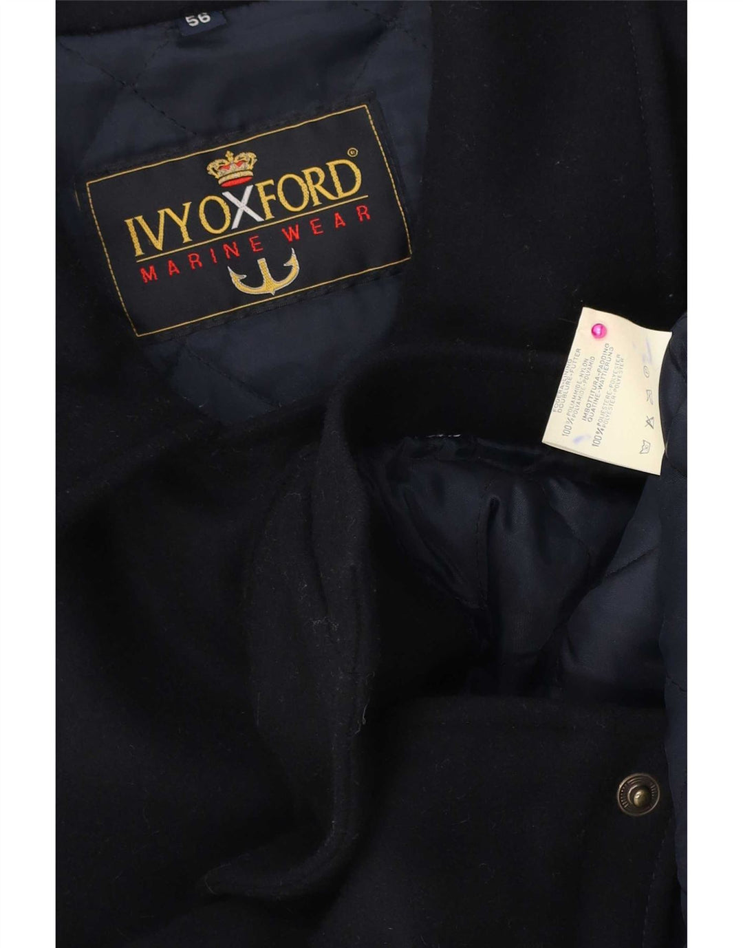 Ivy Oxford Mens Bomber Windbreaker Jacket IT 56 3XL Navy Blue