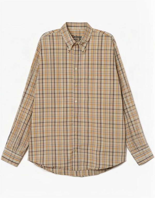 Barbour Mens Shirt Large Beige Check