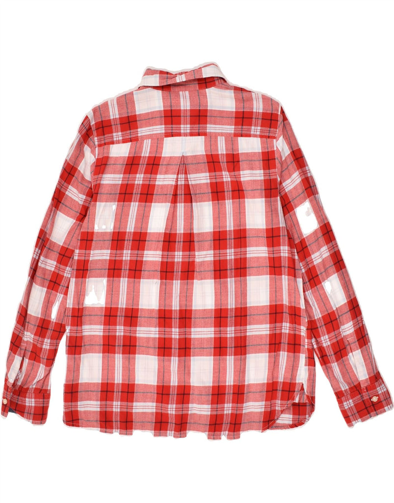 TOMMY HILFIGER Womens Shirt UK 16 Large Red Check Cotton | Vintage Tommy Hilfiger | Thrift | Second-Hand Tommy Hilfiger | Used Clothing | Messina Hembry 