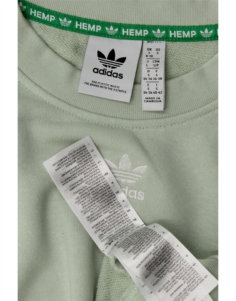 ADIDAS Womens Oversized Sweatshirt Jumper UK 8/10 Small Green Cotton Vintage Adidas and Second-Hand Adidas from Messina Hembry 