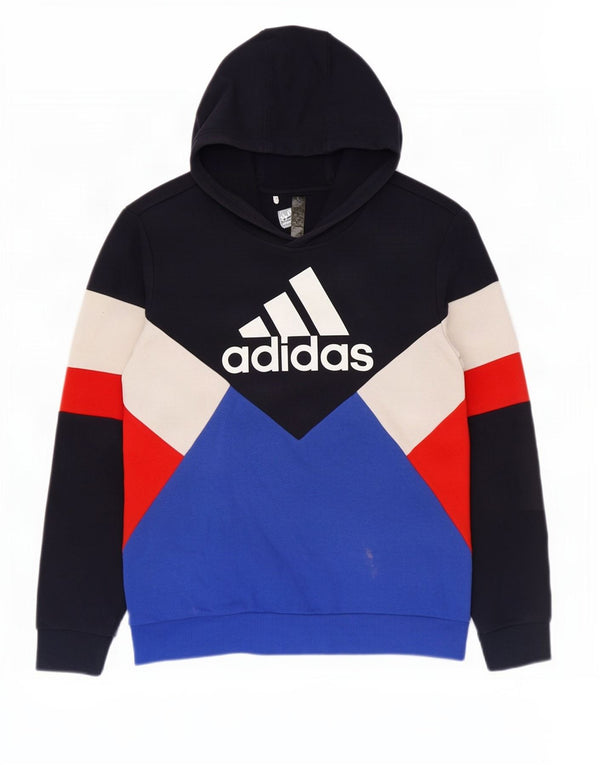 Adidas Boys Graphic Hoodie Jumper 13-14 Years Multicoloured Colourblock