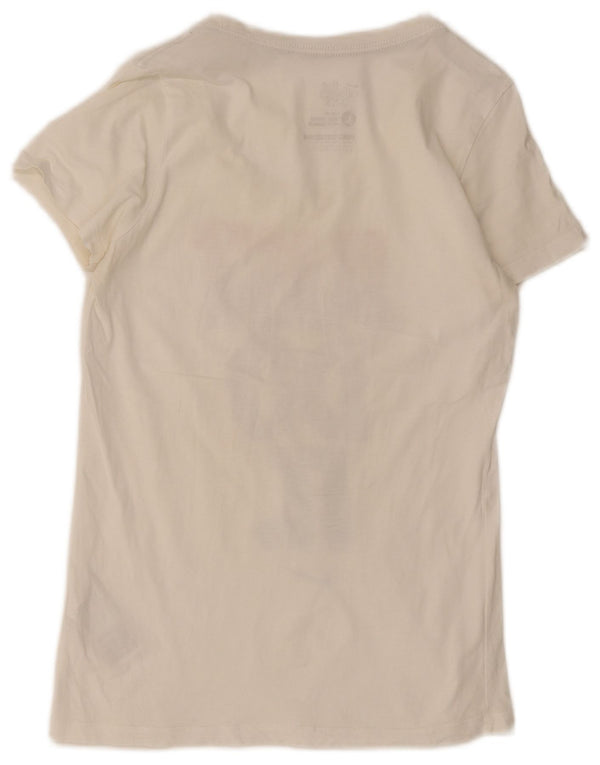 Nike Womens Slim Fit Graphic T-Shirt Top UK 14 Large White Cotton