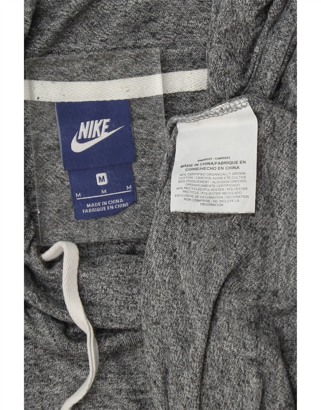 NIKE Womens Hoodie Jumper UK 14 Medium Grey Flecked Cotton Vintage Nike and Second-Hand Nike from Messina Hembry 