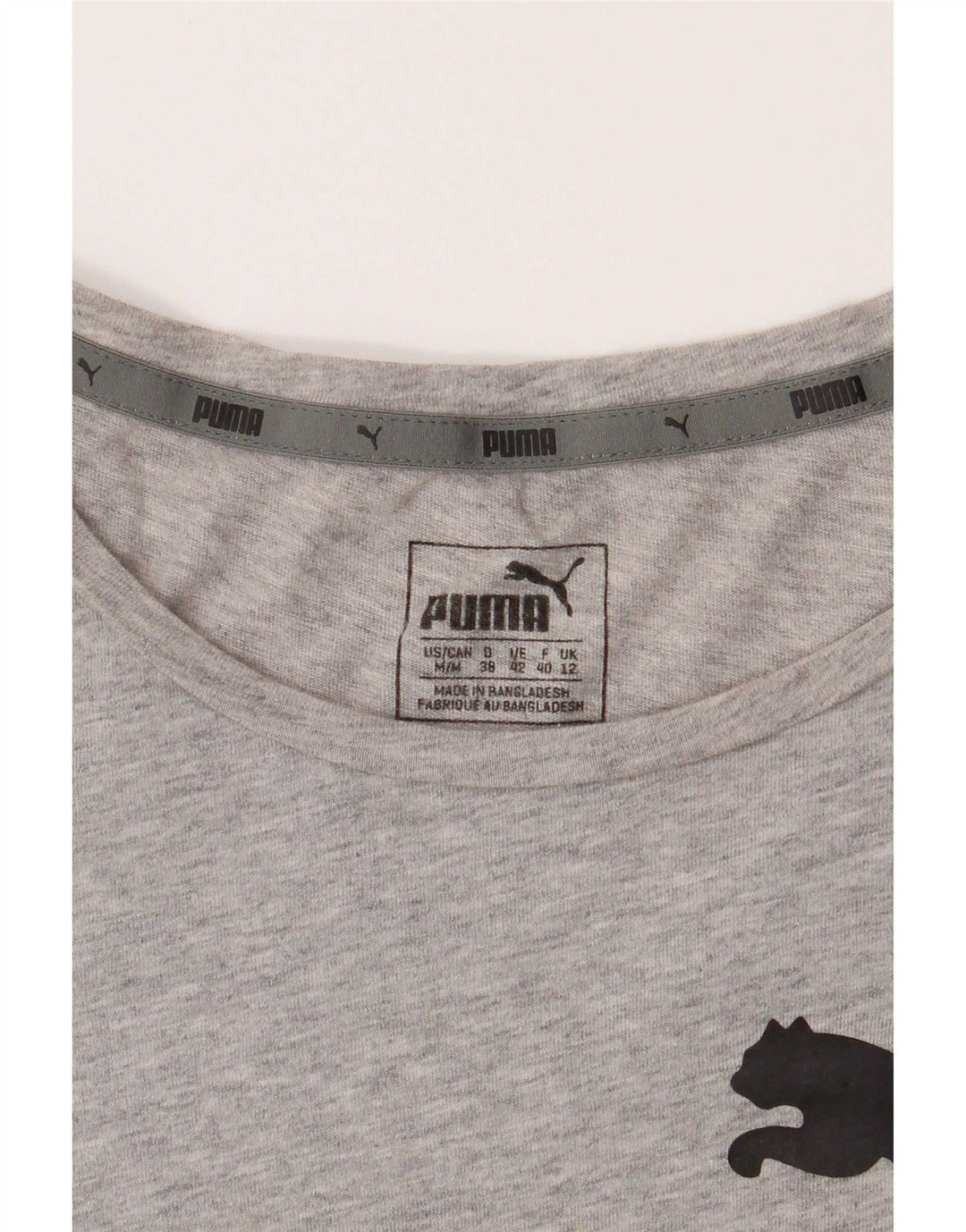 Puma Womens Graphic T-Shirt Top UK 12 Medium Grey
