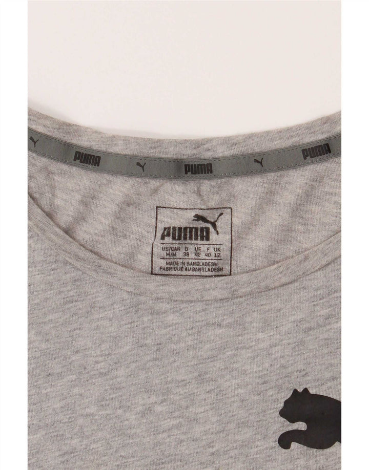 Puma Womens Graphic T-Shirt Top UK 12 Medium Grey