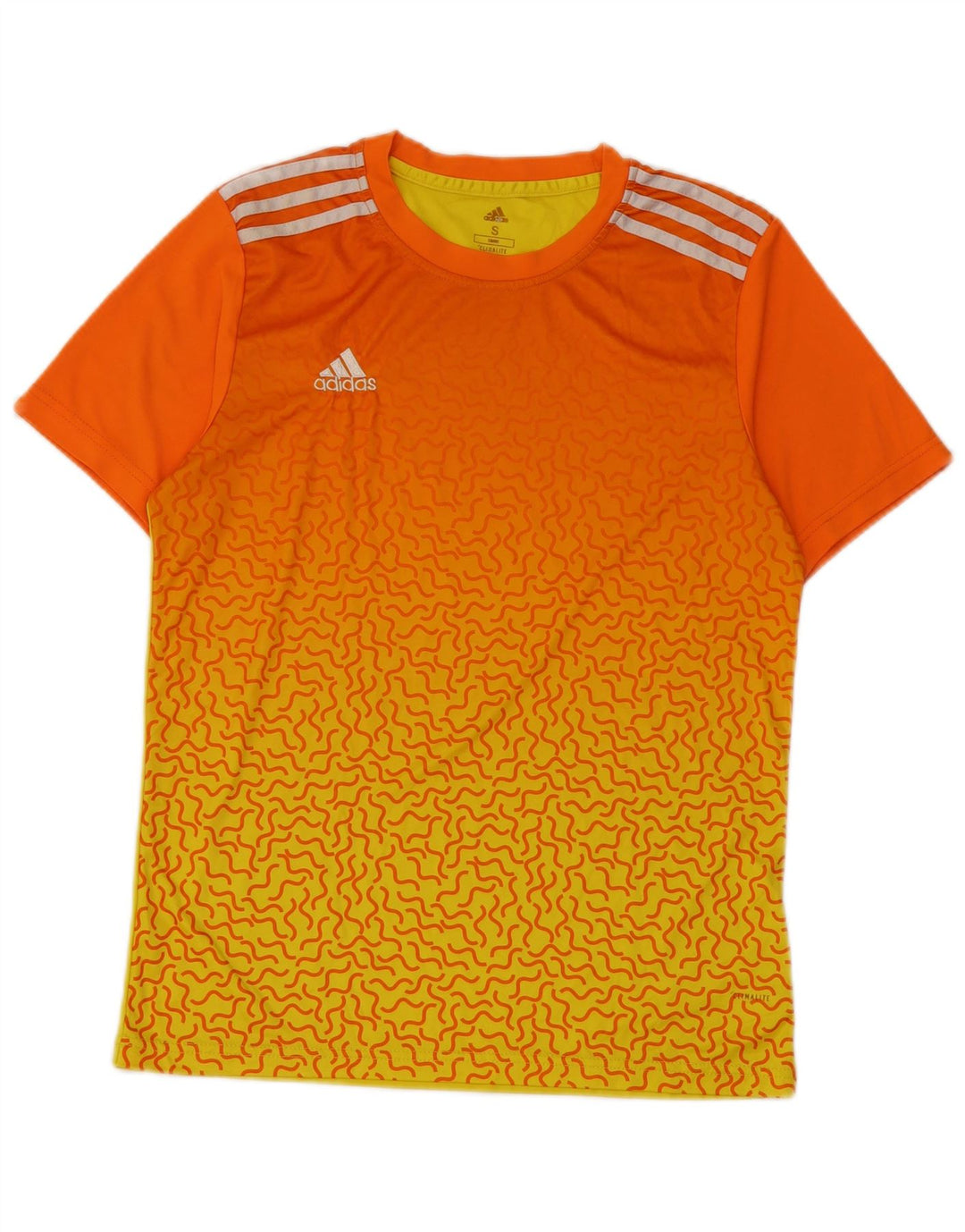 Adidas Mens Climalite T-Shirt Top Small Orange Colourblock